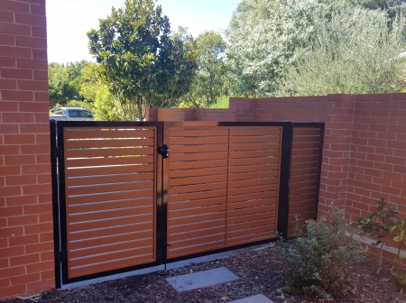Black framed aluminium gate